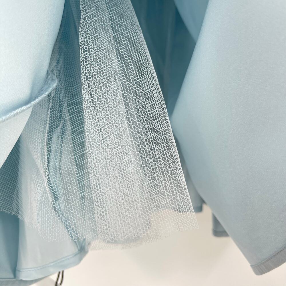 Strapless Light Blue Mini Dress with Corset Bodice - Picture 14 of 16